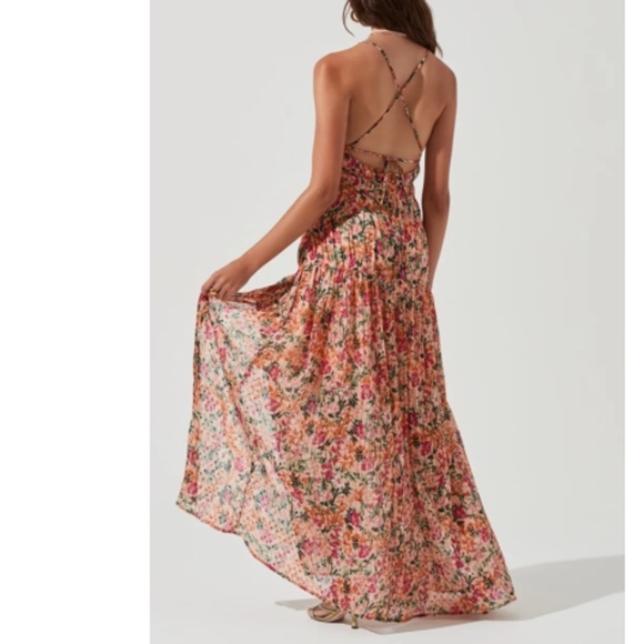 ANTHROPOLOGIE Floral Romantic Elegant Sexy Flowy Prom Wedding Maxi Dress - Picture 3 of 7